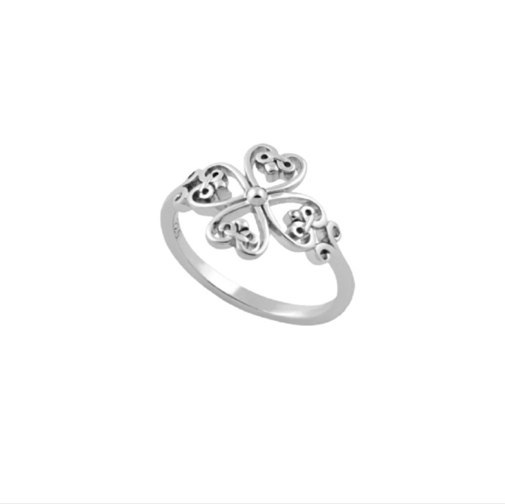 🥰 DAINTY CROSS IN HEARTS RING - Picture 2 of 5